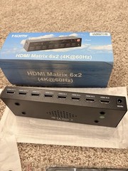 HDMI Matrix Switch 6×2 4K@60Hz IR Remote, Audio Extract, HDCP 2.2