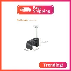 uxcell Cable Clips with Steel Nail, 100Pcs 5mm/0.2″ Plastic Cable Wire Clips, Et