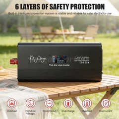 Car Pure Sine Wave 5000W/10000W Power Inverter DC 12v to AC 110V-120V Converter