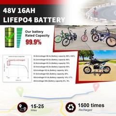 48V Lifepo4 Battery 20Ah 30Ah 35Ah Lithium for EBike Scooter 2000W with Charger