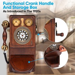 Pyle Vintage Corded Phone Retro Design Landline Telephone Tone/Pulse Switch