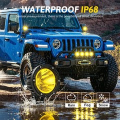 AUXBEAM 4″ Amber LED Work Light Bar Spot Pods Offroad Truck ATV Driving Fog Lamp