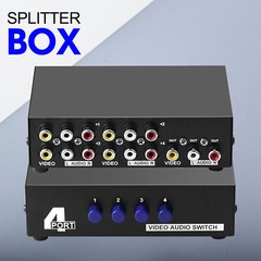 4-Port RCA Composite Video Audio AV Switch Selector Switcher Splitter Box 4-Wayp