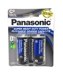 6 PANASONIC C BATTERIES SUPER HEAVY DUTY ZINC CARBON BATTERY NEW EXP 2027