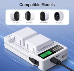 2-Pack Batteries with LCD Charger for Arlo Ultra 2,Pro 4,5S 2K Cameras VMA5400