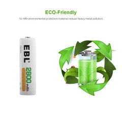 EBL Lot AA AAA Rechargeable Batteries 2800mAh 2300mAh 1100mAh 800mAh NI-MH + Box