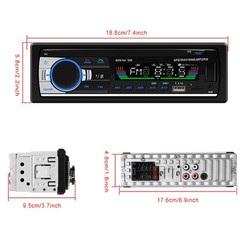 Single 1 DIN Car Stereo Radio MP3 Player Head Unit Audio Receiver BT FM AUX USB