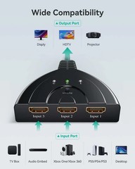 3 Port HDMI Splitter Cable 1080P Switch Switcher HUB Adapter for HDTV PS4 Xbox