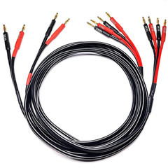 Cess-106-6F Bi-Wire Banana Plug Splitter Speaker Cable, 2 Banana Plugs to 4 Bana