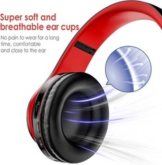 Bluetooth Headphones LED, Wireless Over Ear Headset for Kids, Built-in Mic Pink
