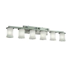 Justice Design GLA-8786-16-WHTW-NCKL Veneto Luce 6 Light 45 inch Brushed Nickel