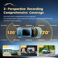 4K Dash Cam Front Rear Inside 3 Lens WIFI Car 32GB Camera Night Vision with GPS