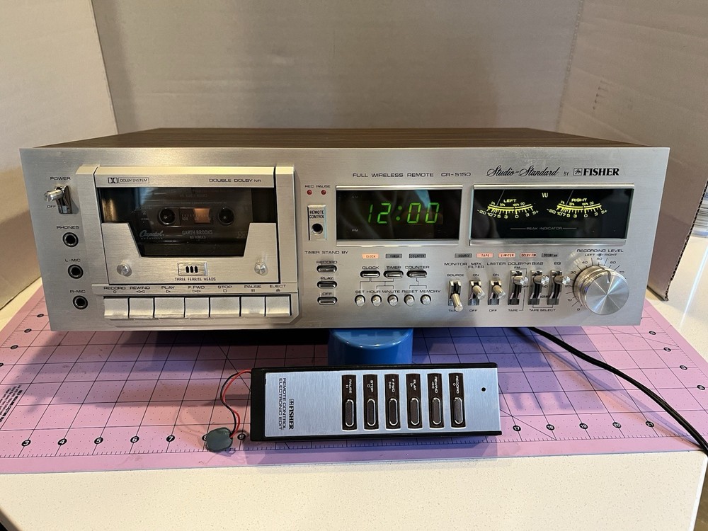 Fisher Studio Standard CR 5150 Cassette Deck 3 Head WORKS REMOTE RARE Japan