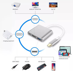 USB C to HDMI Adapter – 4K HDMI Port Multiport AV Converter PD-IN USB-C, USB 3.0
