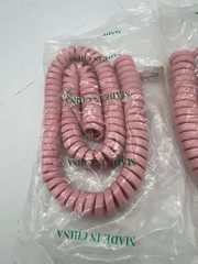 Lot of 2 NEW Pink Modular Telephone Handset Cords – 18 Inches Unstretched