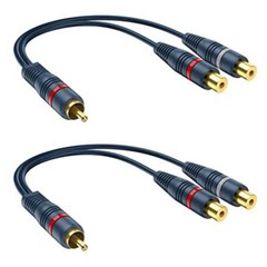 RCA 1 Male to 2 Female Audio RCA 1 Female to 2 Male Y-Converter Splitter Adapter