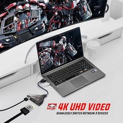 4K HDMI 2.0 Cable Auto Switch Switcher Splitter Adapter 3 In to 1 Out Devices