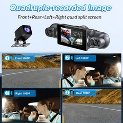 Car DVR Dash Cam WiFi GPS FHD 4 Lens*1080P Dashboard Camera 24Hr Parking Monitor