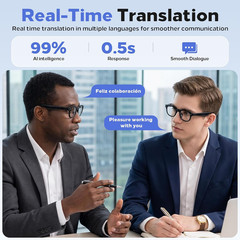 AI Smart Glasses with Camera 8MP, 4K Video, Bluetooth Ai Glasses for Men Women,