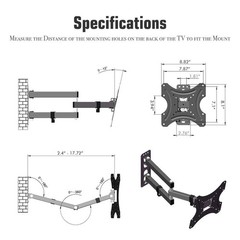 Full Motion Articulating TV Wall Mount for 12″-42″ LED/LCD TV Monitor Adjustable