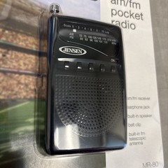 Jensen MR-80 AM/FM Portable Pocket Radio Small Compact NEW for Seniors Emergency