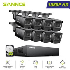 SANNCE 5IN1 8CH DVR 1080P Security Camera System CCTV Outdoor Night Vision AI