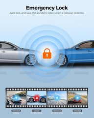 AZDOME Small Dash Cam for Cars WiFi 1296P FHD Parking Modes Loop Recording 1080P