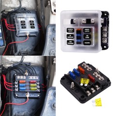 6 Way Circuit Car Boat Blade Mini ATC ATO Fuse Block Fuse Box Holder 12V/24V DC