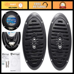 5.25″ Waterproof Marine Boat Speakers, 400W, 4 Ohm, Durable ABS Grill, Outdoor U