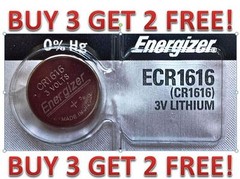 Energizer ECR1616 CR 1616 Lithium 3V Battery Braned New BUY 3 GET 2 FREE!!