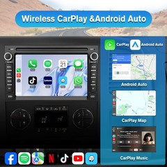 AWESAFE Android Car Stereo for Chevy Silverado 2007-2013, GPS, Bluetooth, CarPla