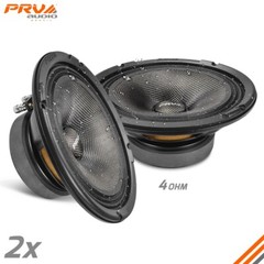 2x PRV 8″ Midrange Water Resistant Speakers 8MR450CF-4 Carbon Fiber 900W 4 Ohm