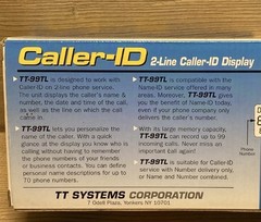 TT Systems TT-99TL 2-Line Caller ID Display Open Box Complete Name ID Telephone