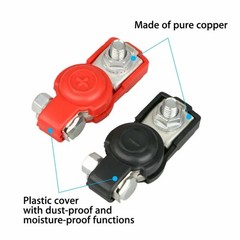 Universal 2 Car Battery Terminal Connector Top Post Positive Negative Heavy Duty