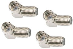 4 Pack F-type Right Angle Male to Female Screw Connector Coax Cable TV Antenna