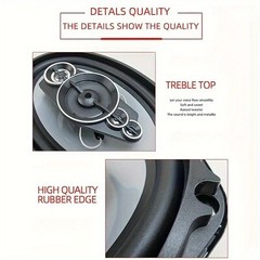 6×9-in 5-way Car Audio Coaxial Speakers: 1200W Max Watts Stereo Pair 6″ X 9″PAIR
