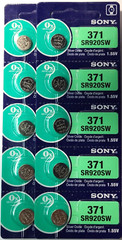 371 SONY 10PK 1.55V SILVER OXIDE (GREAT EXP 12/31) SR920SW SR69 FREE SHIP&TRAK