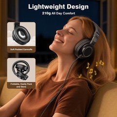 New Bee Studio Headphones Wired Over-Ear DJ Monitor 50mm Drivers 3.5/6.35mm Jack