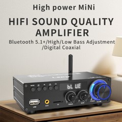 300W Bluetooth Amplifier LED Powerful Hifi Stereo Amplifier, 2.0 Channels LP-T2
