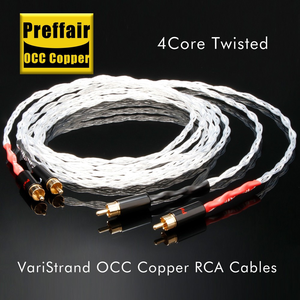 Preffair OCC Copper Interconnect Cable 24K Gold Plated 2RCA Plug HIFI