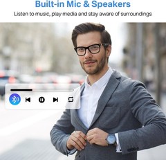 Lightweight Waterproof Smart Glasses with Open-Ear Speakers and Touch Control