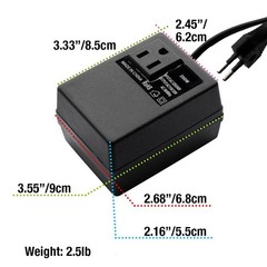 220V-110V 200W Step-Down Power Transformer – Intl Travel Adapter Converter