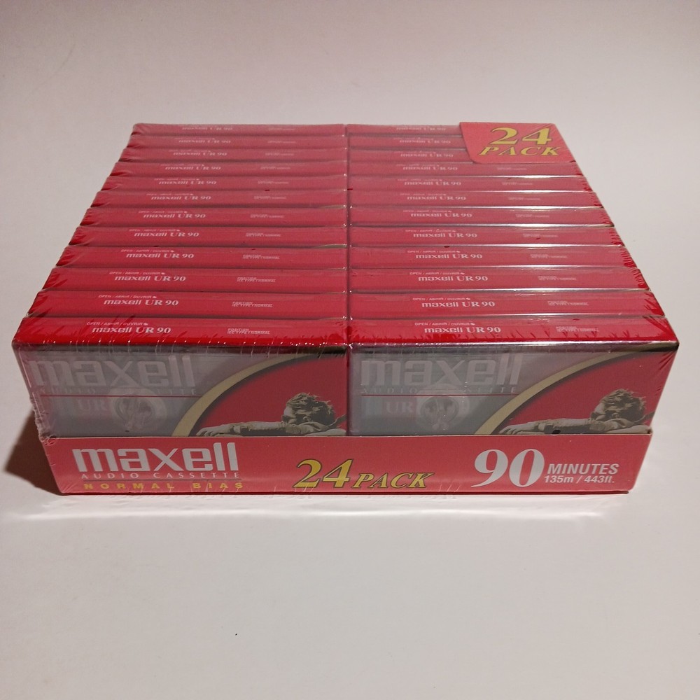 24 Pack Maxell Normal Bias 90 Minute Audio Cassettes Brand New Sealed