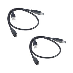 2-Pack USB 3.0 A to Micro B Dual Power Y Cable for SSD HDD External Hard Drive