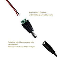 20PAIRS 12V Male+Female 2.1×5.5MM DC Power Jack Plug Adapter Connector for CCTV