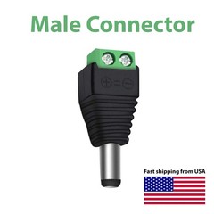 100 PCS X DC Male+Female Power Plug Adapter Connector 5.5×2.1mm For CCTV LOT