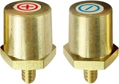 M6 Thread Male Brass Battery Terminal Charging Posts, M6 Battery Post Adapter