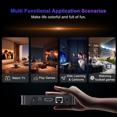 4GB RAM 64GB ROM Android 14.0 TV Box, 4K UHD Media Player, Dual Band WiFi, Bluet