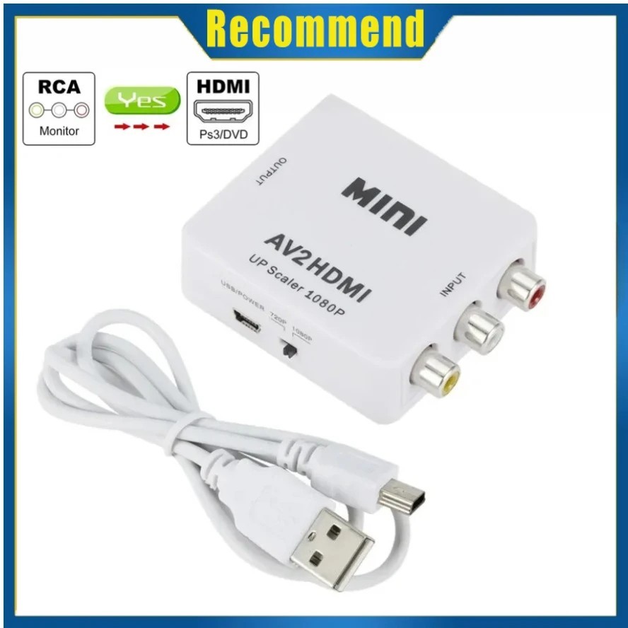 HDMI To RCA AV Adapter Converter Cable CVBS 3RCA 1080P Composite Video Audio