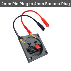 KOOKFJLLZ 2mm to 4mm Banana Plug Adapter Cable – Speaker Wire Black